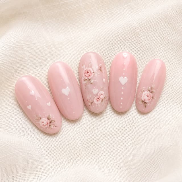 アプリ掲載のガーリーネイル